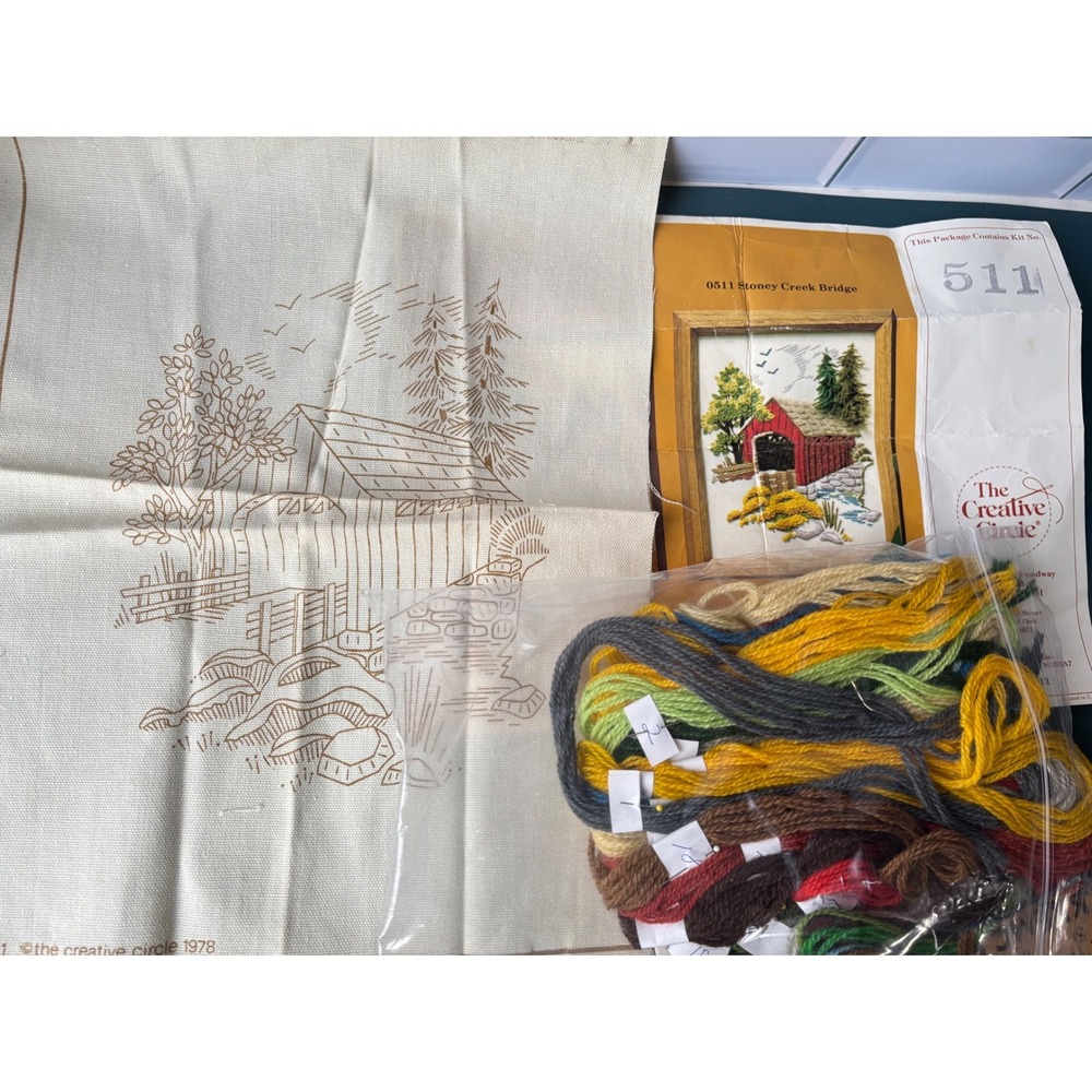 Creative Circle Stoney Creek Bridge Embroidery Kit 0511 Vintage Persian Wool